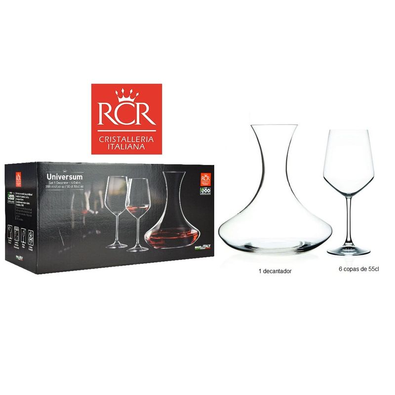 RCR - SET DE DECANTER X 07 ARIA UNIVERSUM- RCR - 100% Hecho en Italia