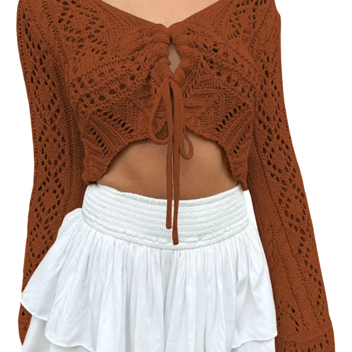 GENERICO - Sueter Mujer Hilo Jala Pita 359G-19 Color Camel