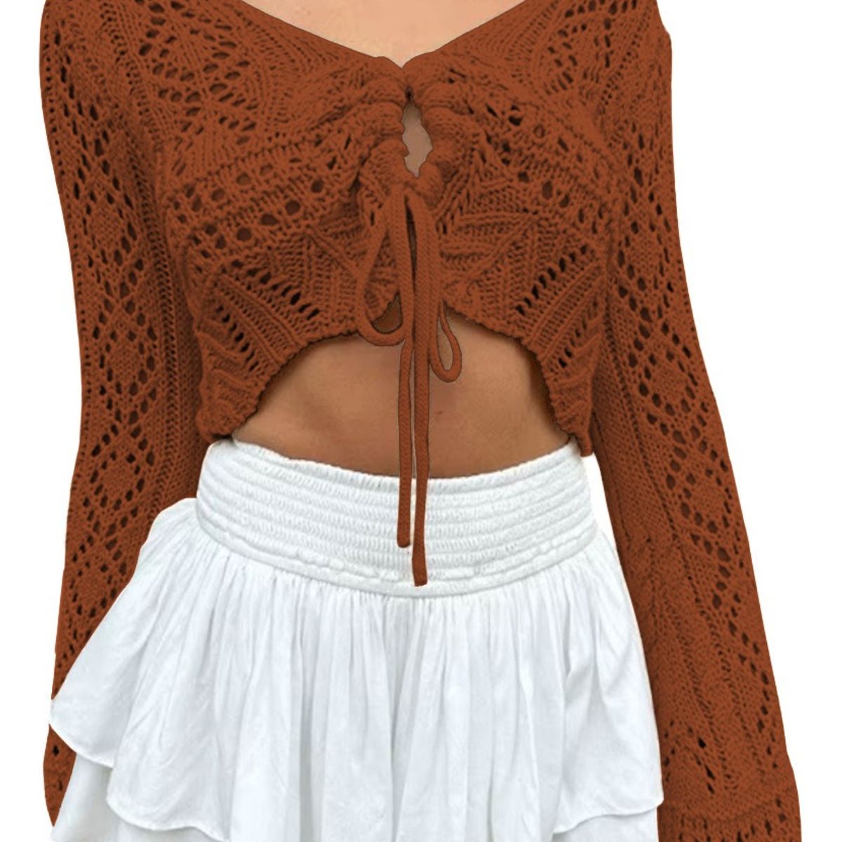 GENERICO - Sueter Mujer Hilo Jala Pita 359G-19 Color Camel