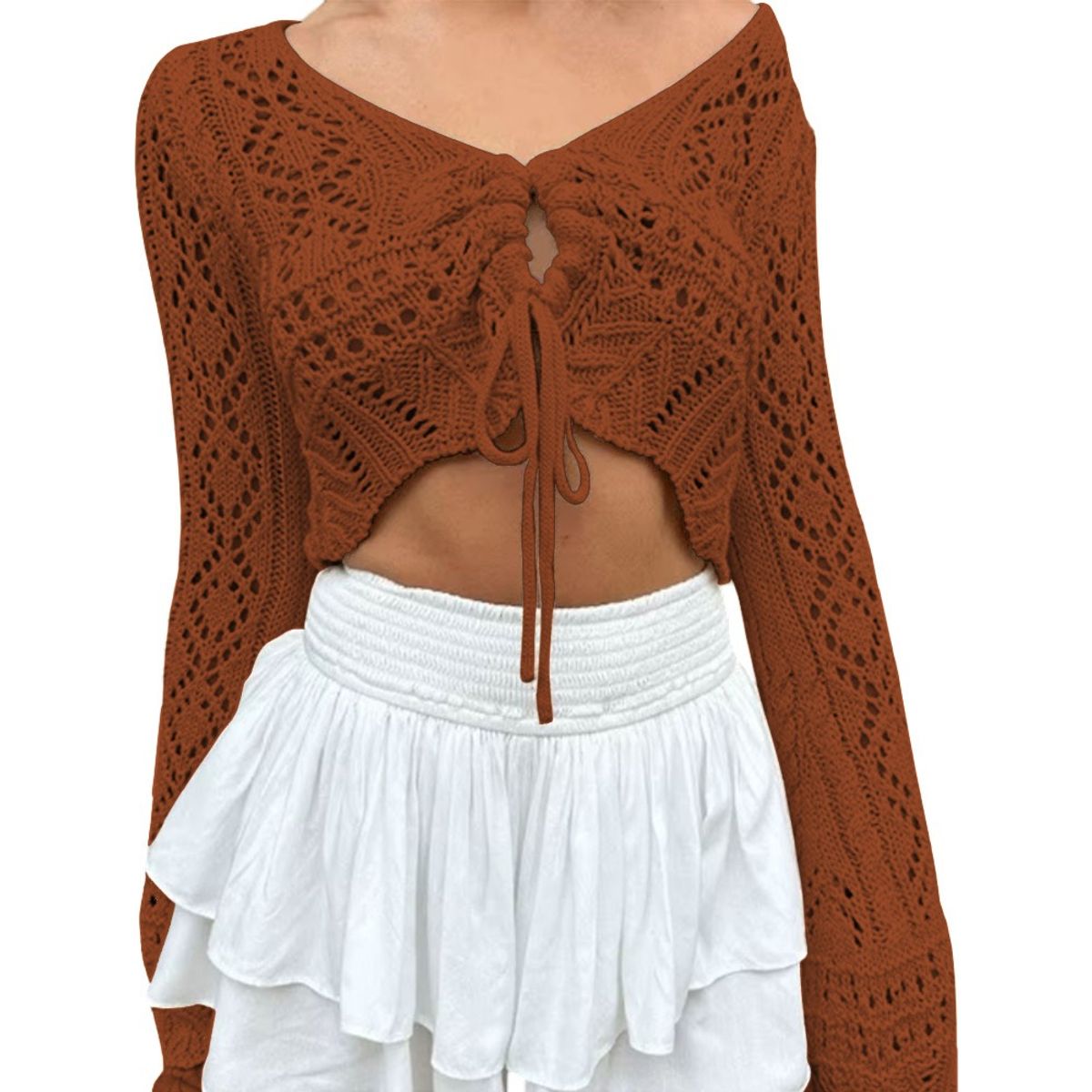 GENERICO - Sueter Mujer Hilo Jala Pita 359G-19 Color Camel