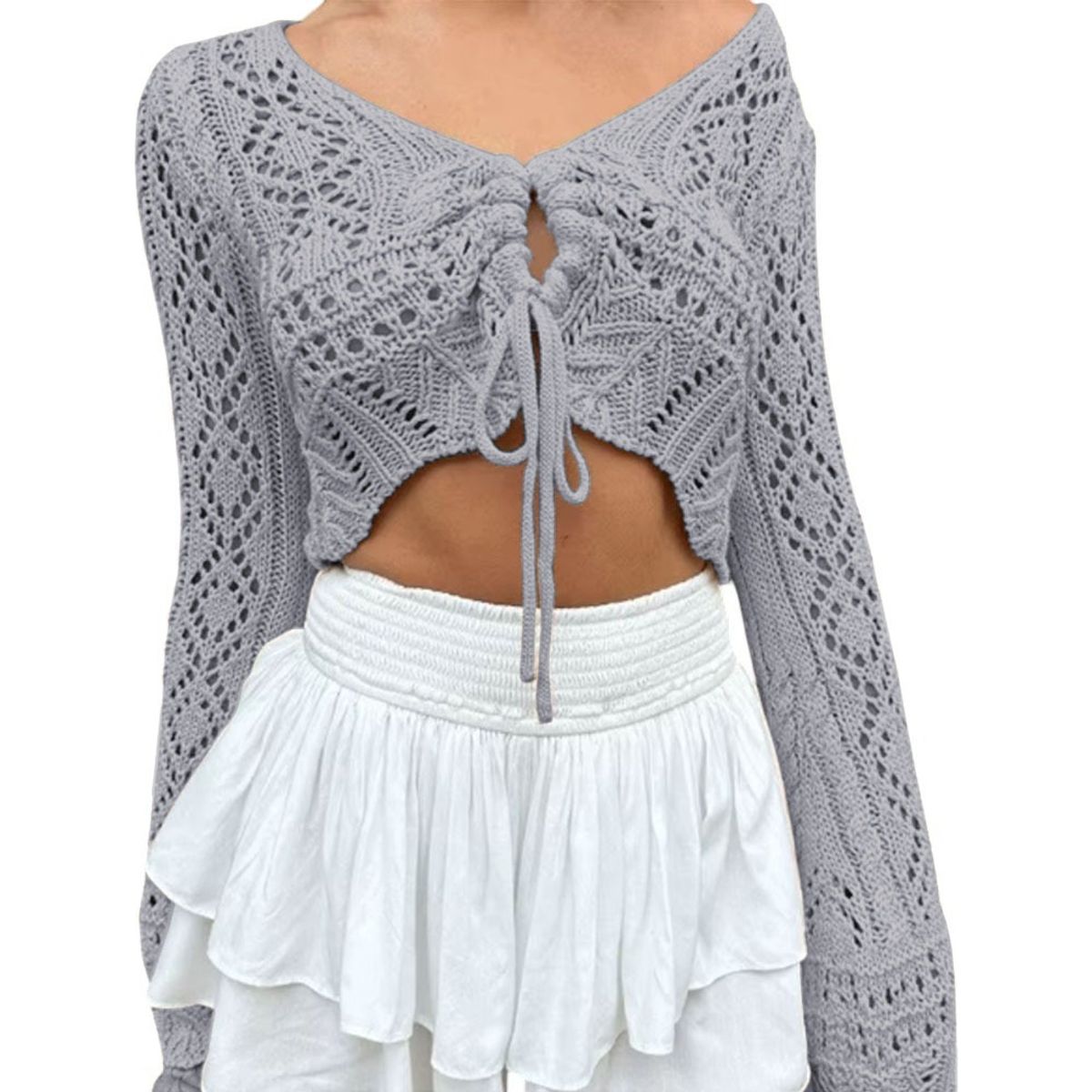 GENERICO - Sueter Mujer Hilo Jala Pita 359G-19 Color Gris