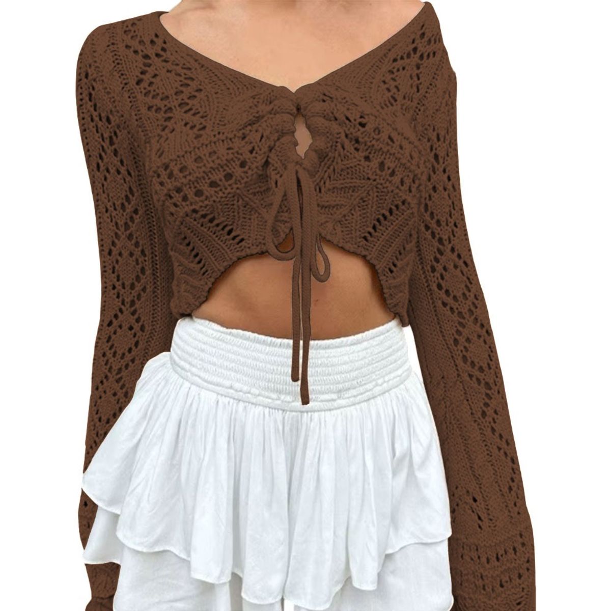 GENERICO - Sueter Mujer Hilo Jala Pita 359G-19 Color Marron