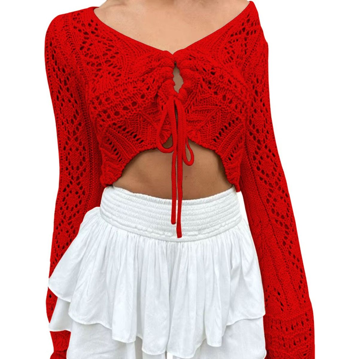 GENERICO - Sueter Mujer Hilo Jala Pita 359G-19 Color Rojo