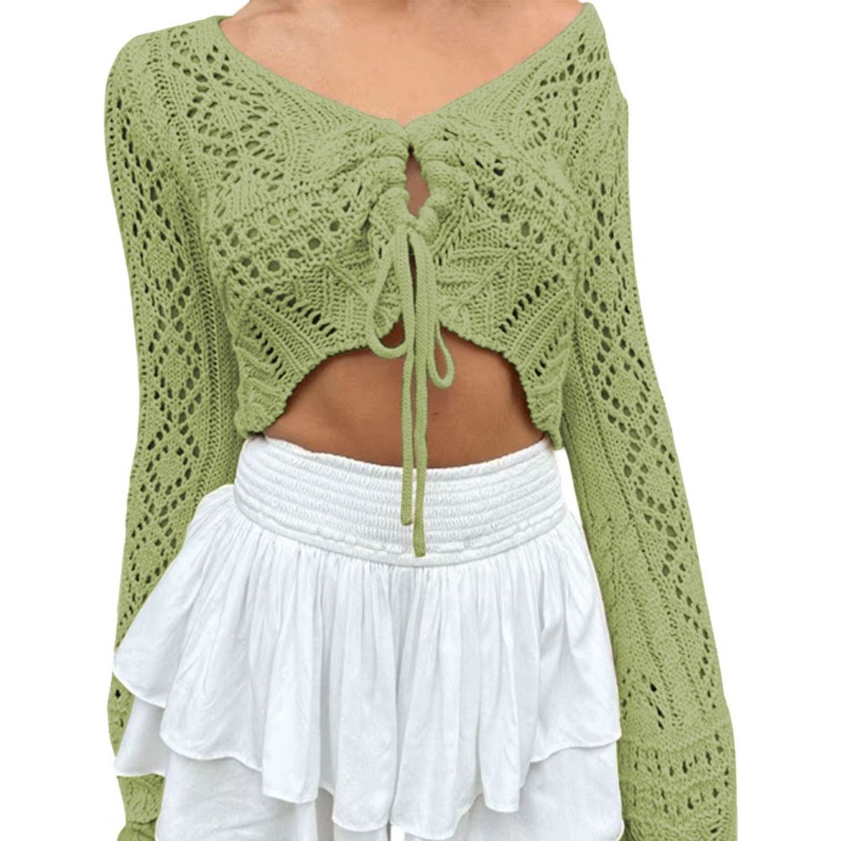 GENERICO - Sueter Mujer Hilo Jala Pita 359G-19 Color Olivo