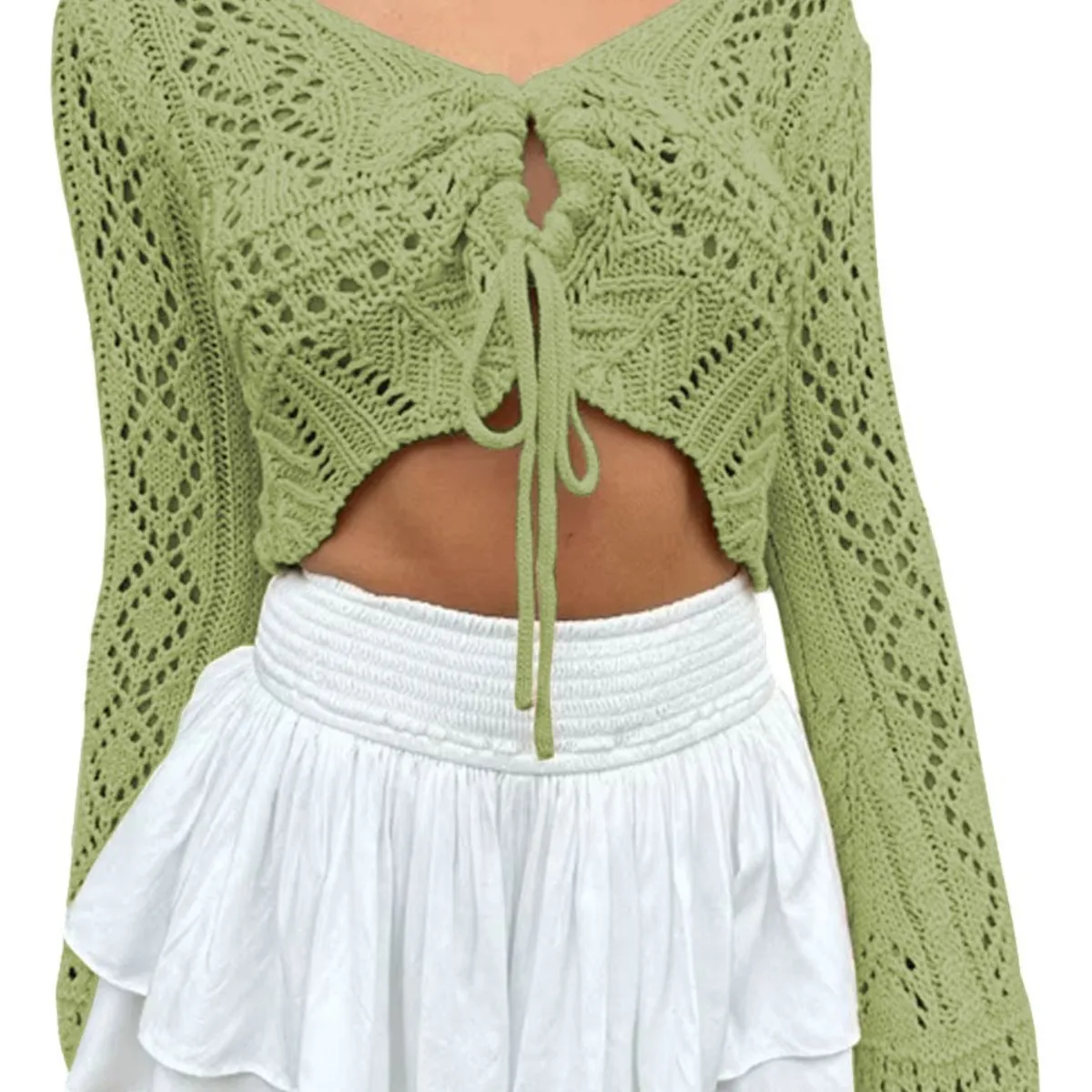 GENERICO - Sueter Mujer Hilo Jala Pita 359G-19 Color Olivo