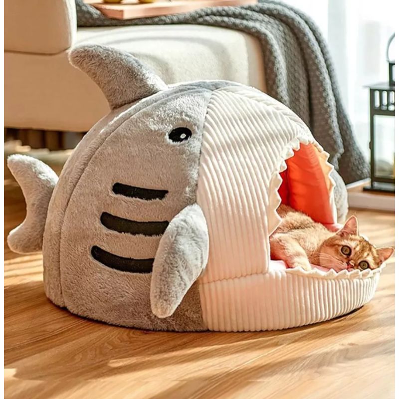 GENERICO - CAMA PARA PERRO Y GATOS EN FORMA DE TIBURÓN - SHARK BED