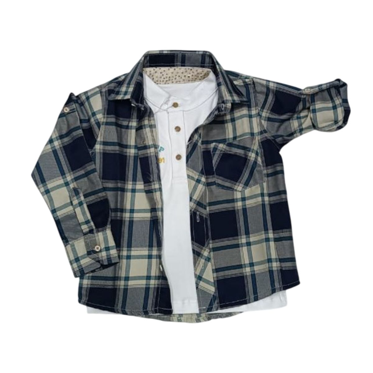 GENERICO - Camisa Niños Manga Larga + Polo 100% Algodón