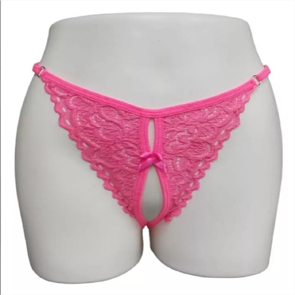 GENERICO - PANTY SEMI HILO SEXY DE ENCAJE Y ALGODON TALLA UNICA