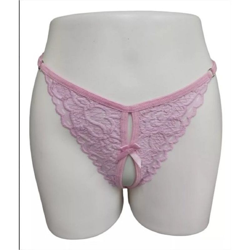 GENERICO - PANTY SEMI HILO SEXY DE ENCAJE Y ALGODON TALLA UNICA