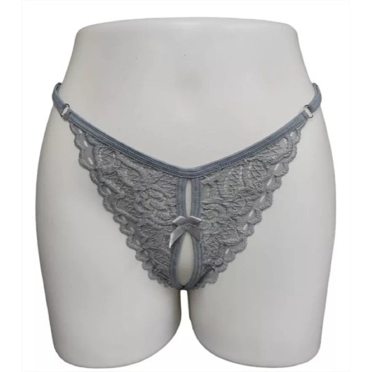 GENERICO - PANTY SEMI HILO SEXY DE ENCAJE Y ALGODON TALLA UNICA