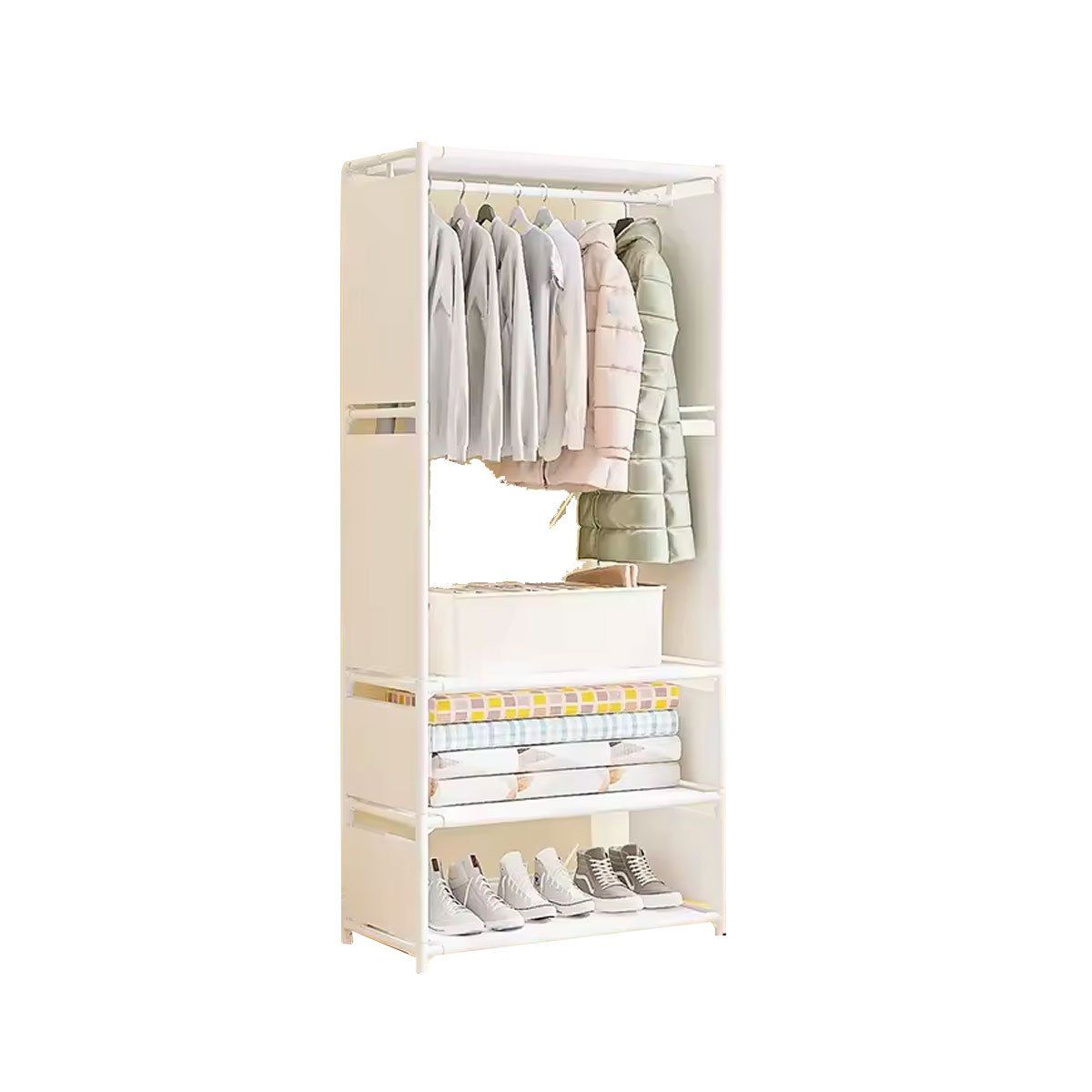 GRETAIL - Ropero Armario Closet Perchero Organizador Ropa 1 Cuerpos Blanco 3054