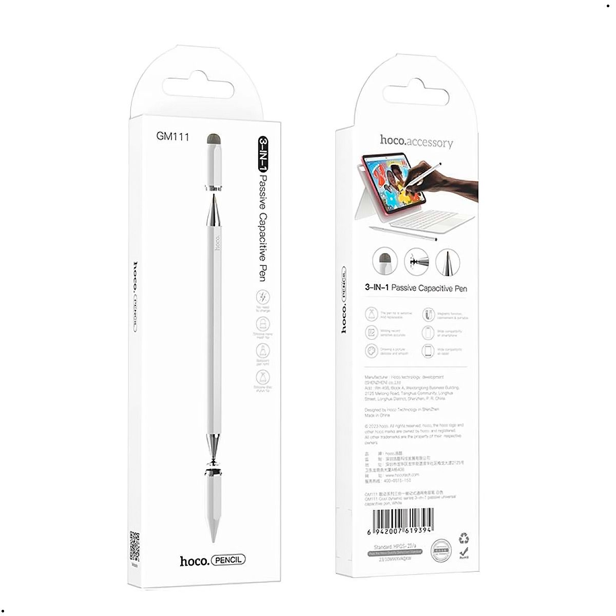 HOCO - Lápiz Digital Tactil Optico Pen Touch 3 En 1 Hoco Gm111
