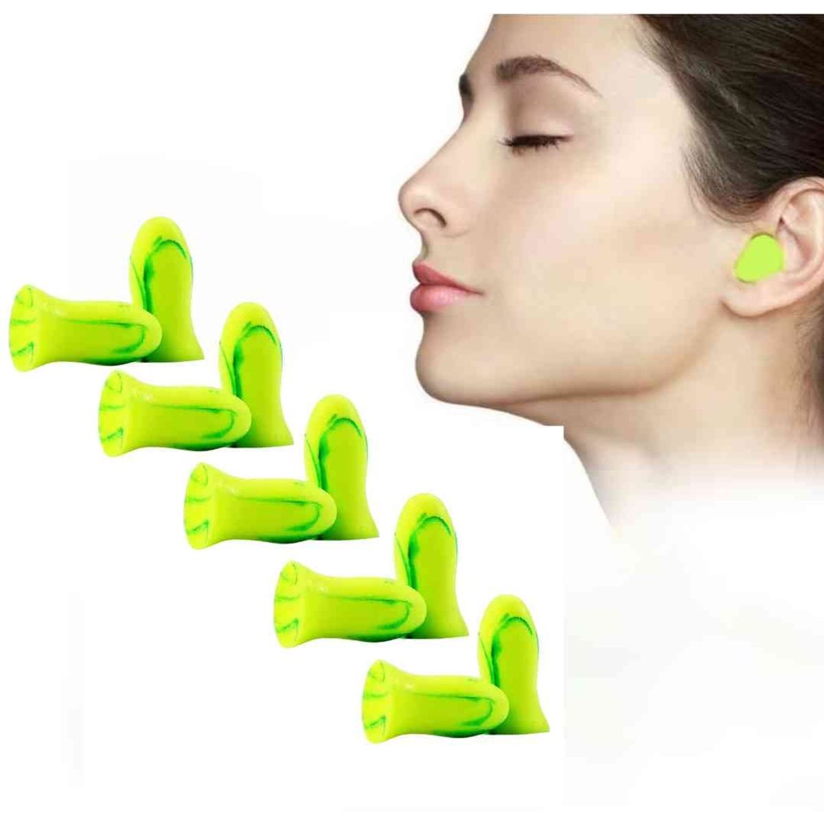 GENERICO - Tapón para oídos aislante de ruido para dormir 5 pares