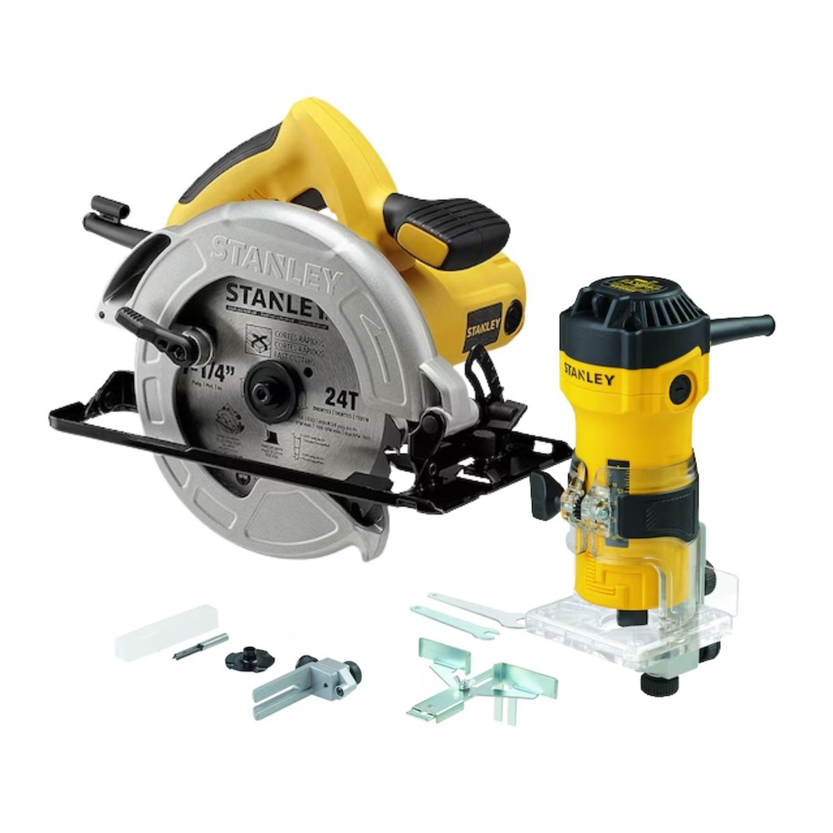 STANLEY - Fresadora de palma 550w + sierra circular 7141600w Stanley