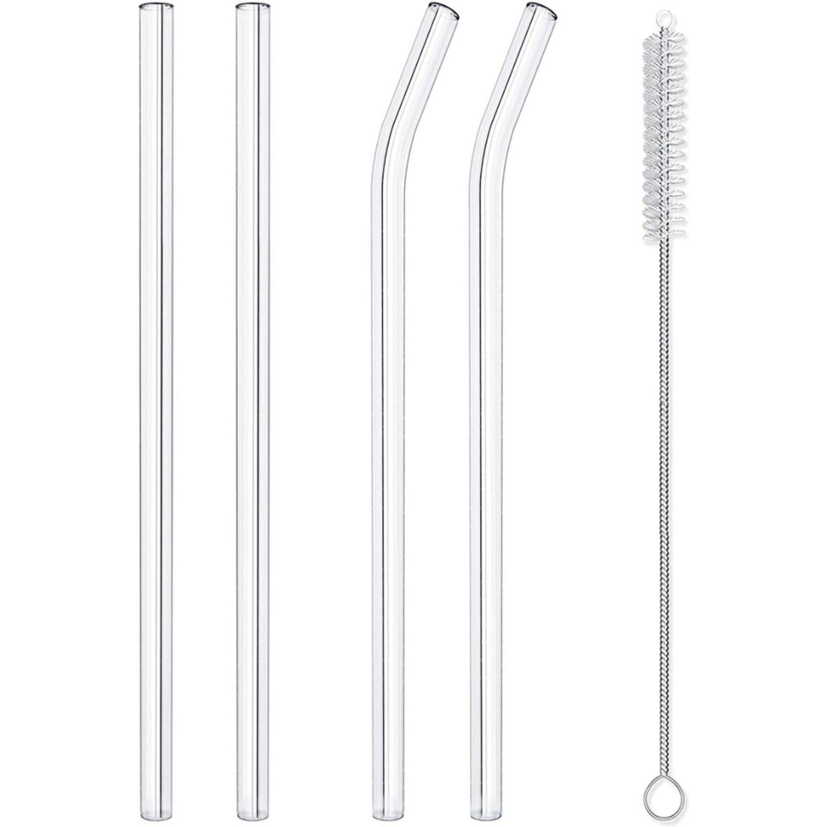 GENERICO - Set Premium de 4 Sorbetes o Cañitas de Borosilicato Reutilizables