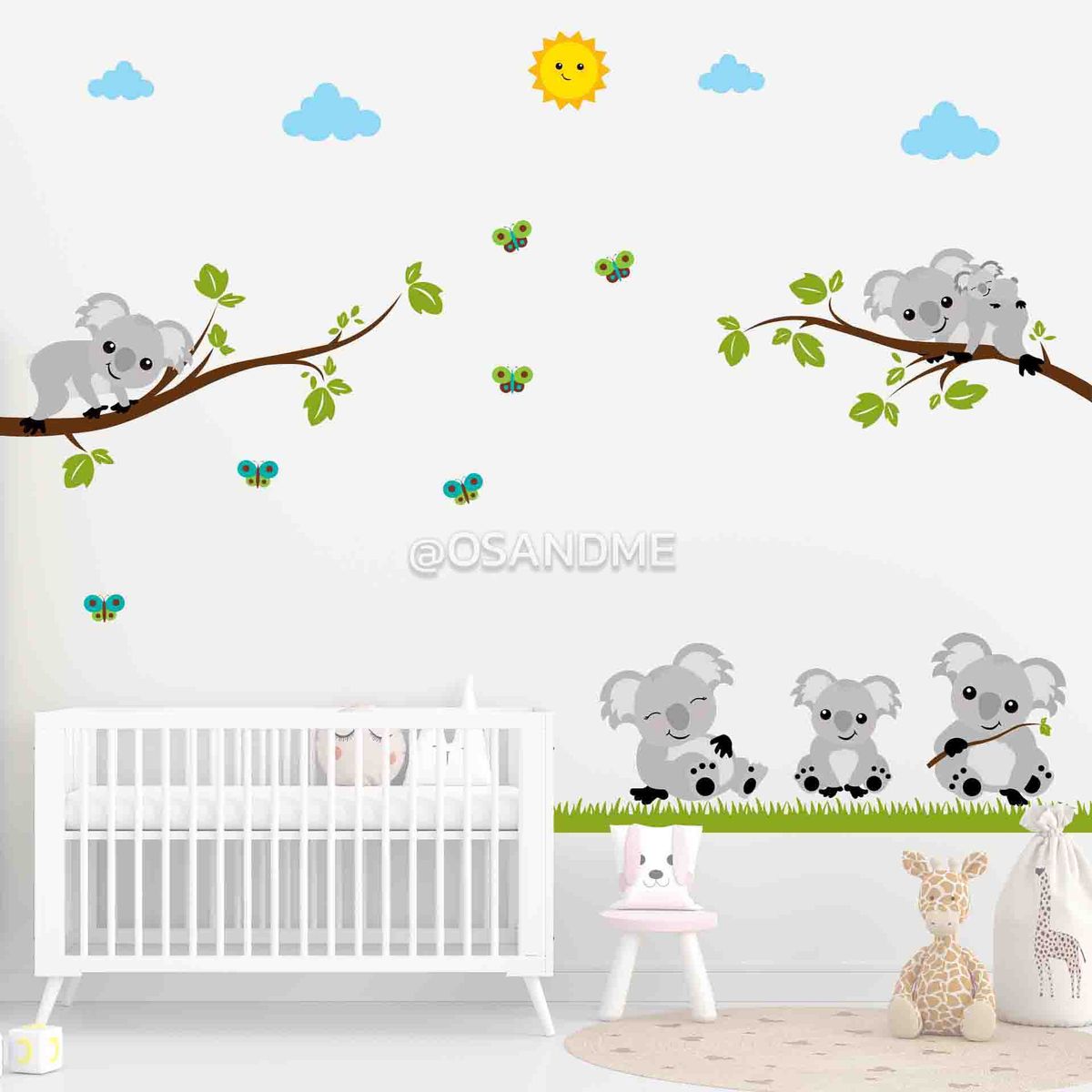 GENERICO - Decoración Infantil Koalas y ramas Vinil Premium Grande Larga Duración