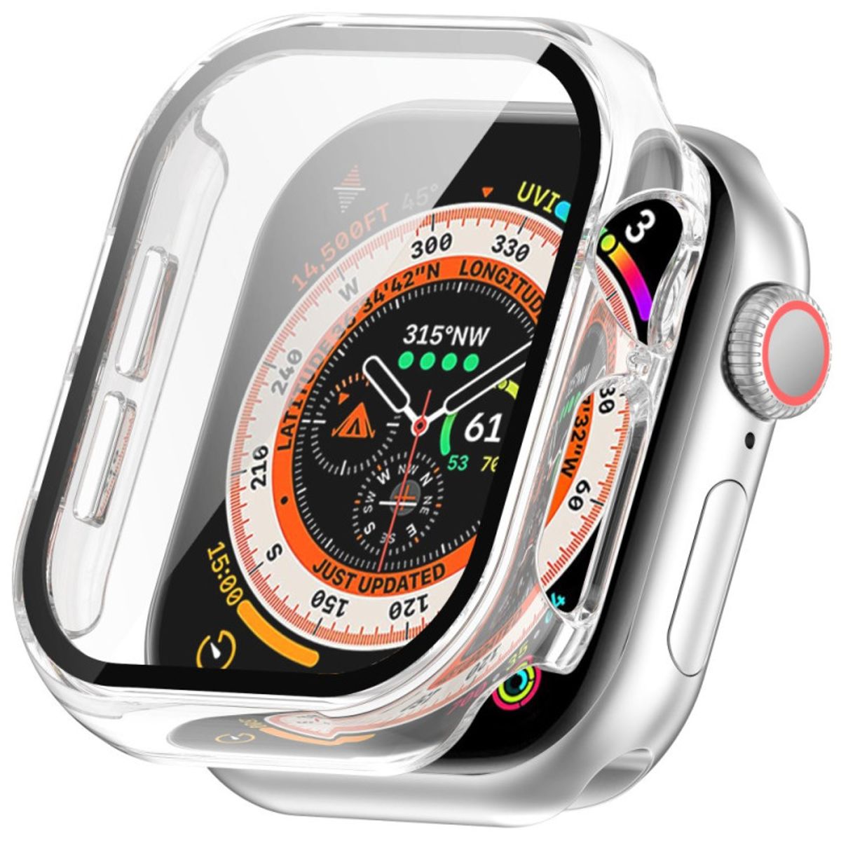 GENERICO - CORREA SILICON BLANCO 38 MM + BUMPER PARA APPLE WATCH TRANSPARENTE