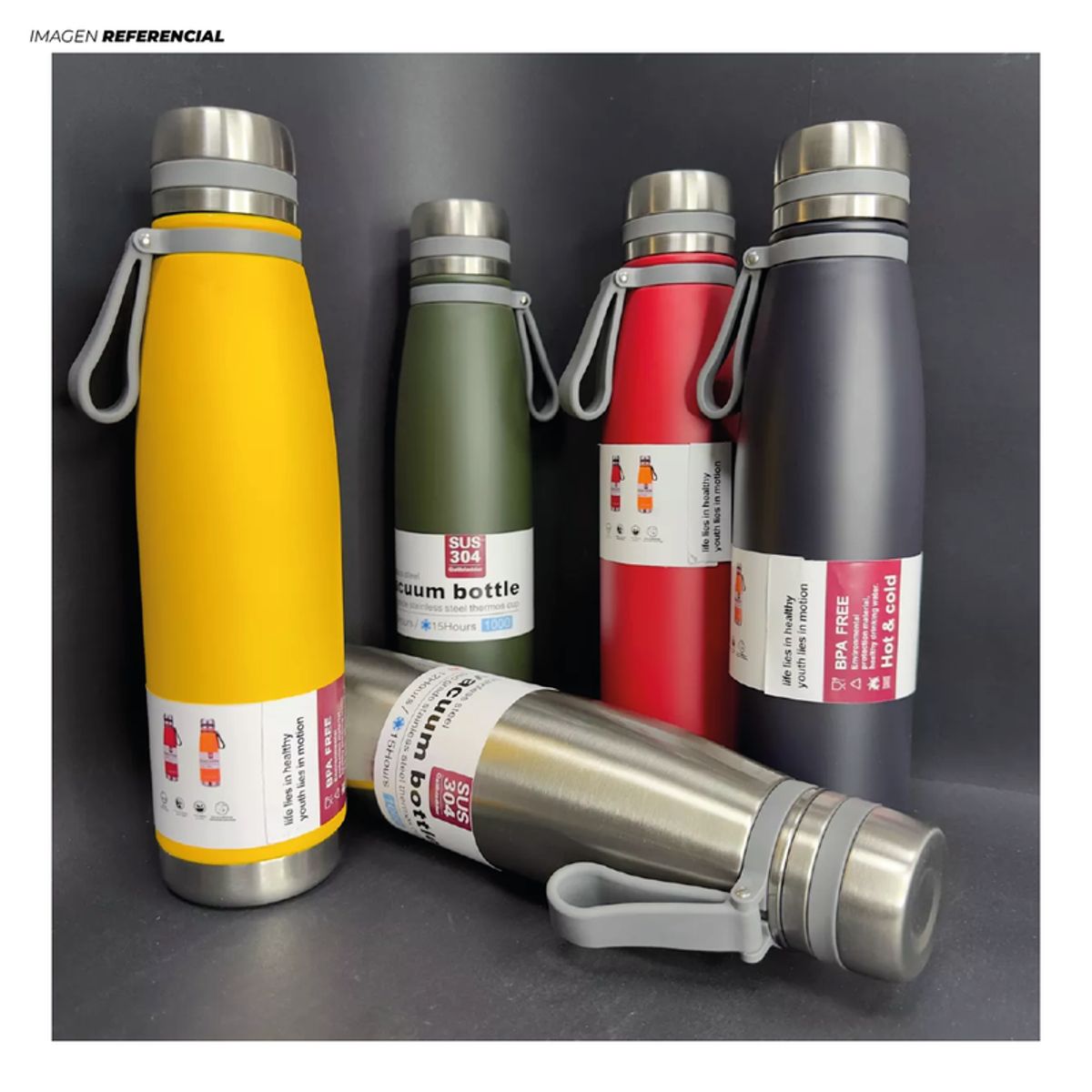 GENERICO - Termo Estilo Botella de 1000 ML de Acero Inoxidable - Verde