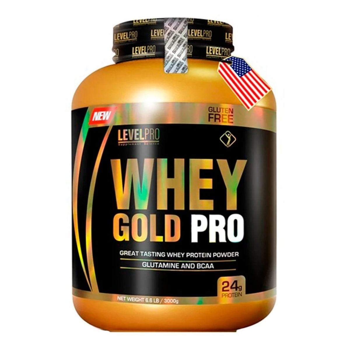 LEVEL PRO - Proteina Whey Gold LevelPro 6 6LB 3kg Cookies&Cream + Hand Grip