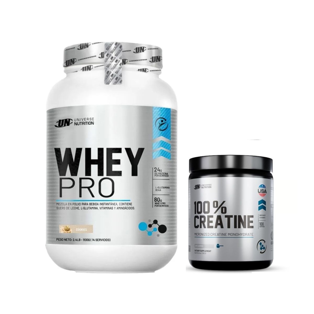UNIVERSE NUTRITION - PROTEÍNA WHEY PRO 1.1 KG COOKIES + CREATINA UNIVERSE NUTRITION