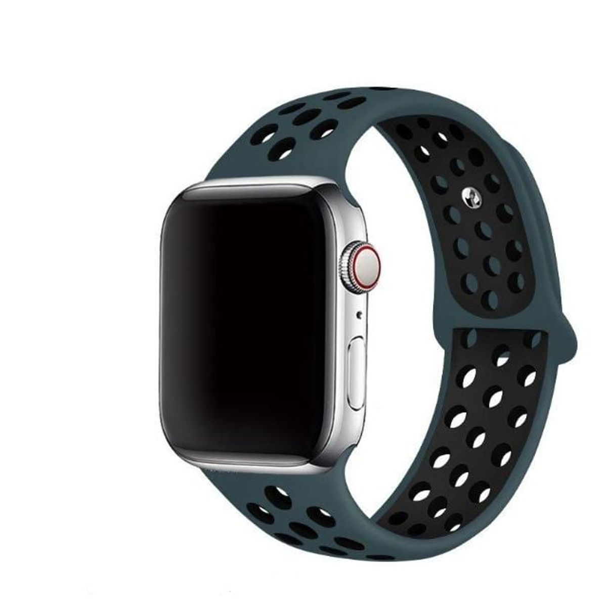GENERICO - CORREA SILICON VERDE OSCURO 38 MM + BUMPER PARA APPLE WATCH TRANSPARENTE