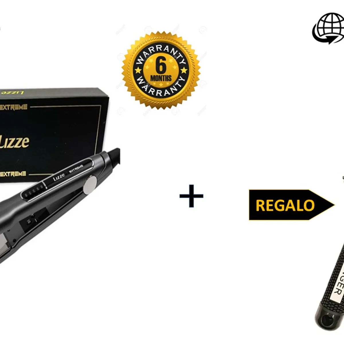 LIZZE - LIZZE PACK PROFESIONAL PLANCHA EXTREME + CEPILLO ESQUELETO DORADO