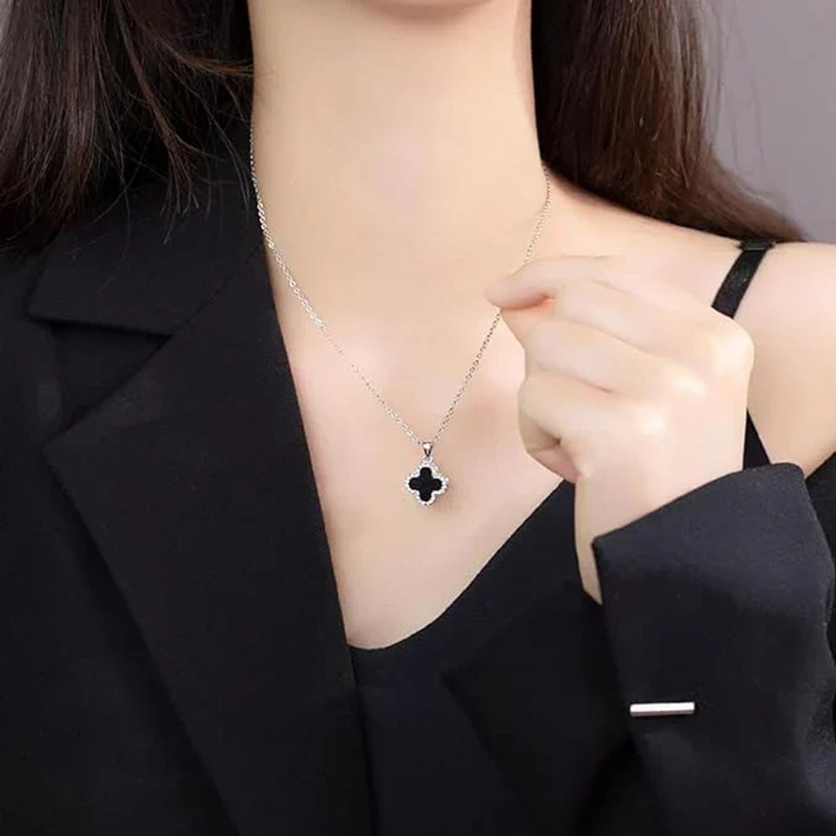 GENERICO - Collar de la Fortuna Trébol de 4 hojas