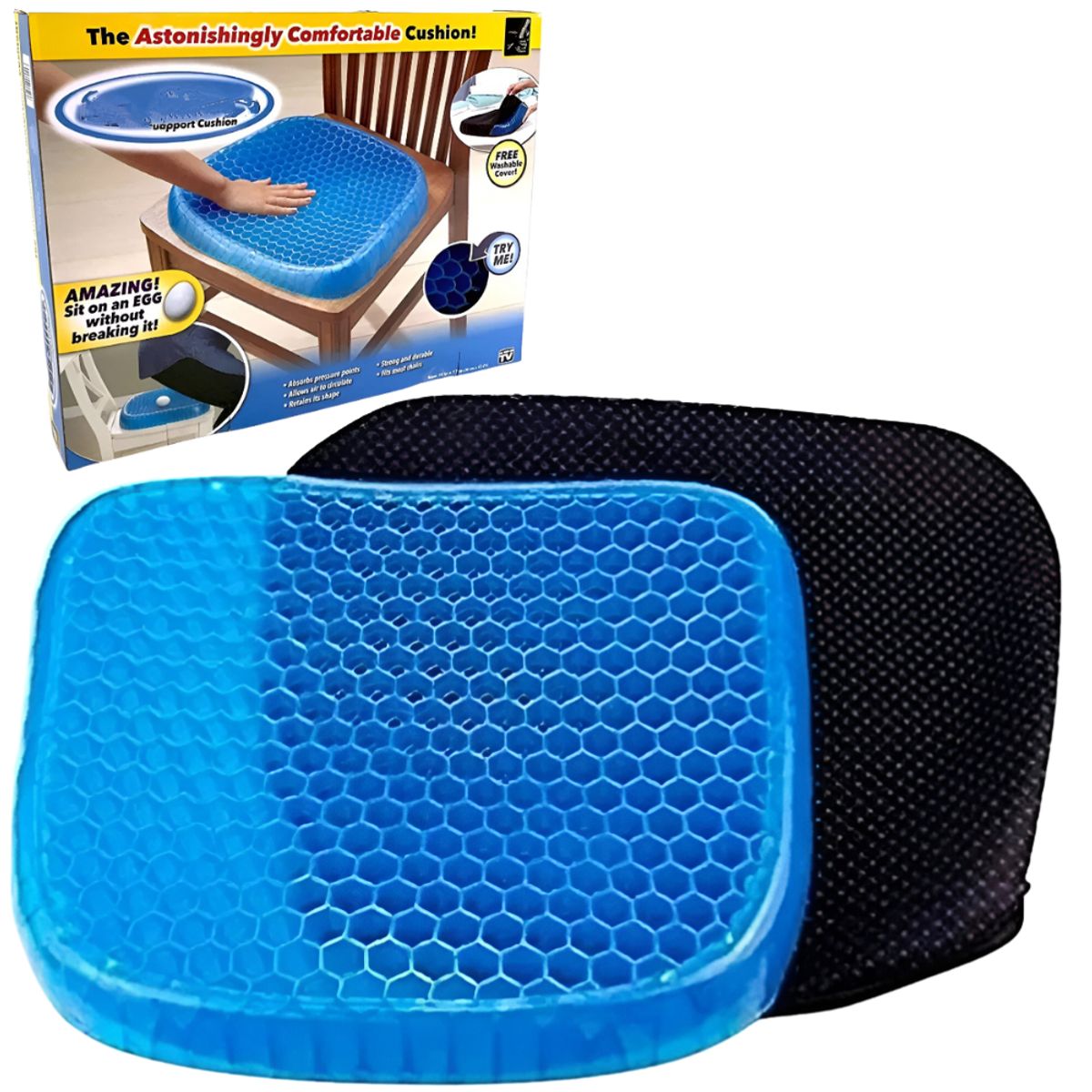 MINARI - Asiento Cojin de Gel Confortable 600gr con Funda CG600