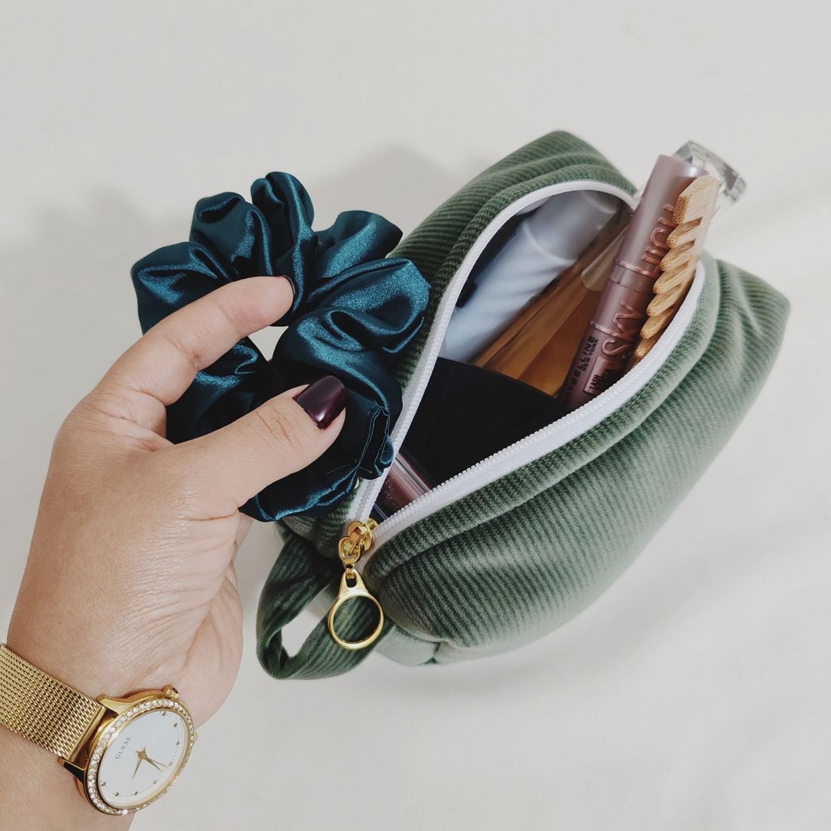 GENERICO - Neceser Porta Cosmético Small 17 cm x 10 cm x 10 cm - Color Olivo