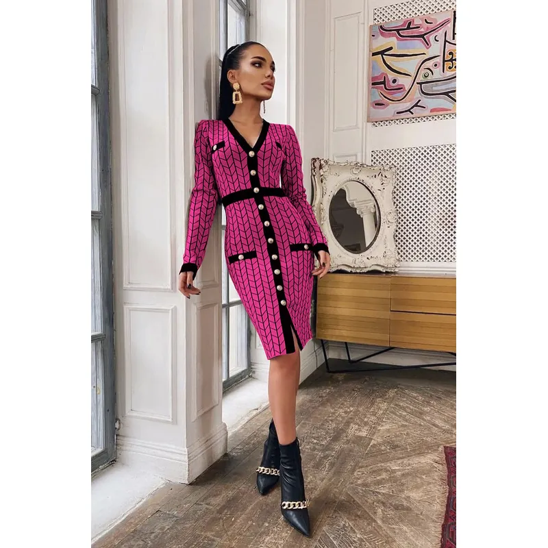 ARMA TU LOOK - VESTIDO BARCELONA CON BROCHES DORADOS MANGA LARGA ARMA TU LOOK