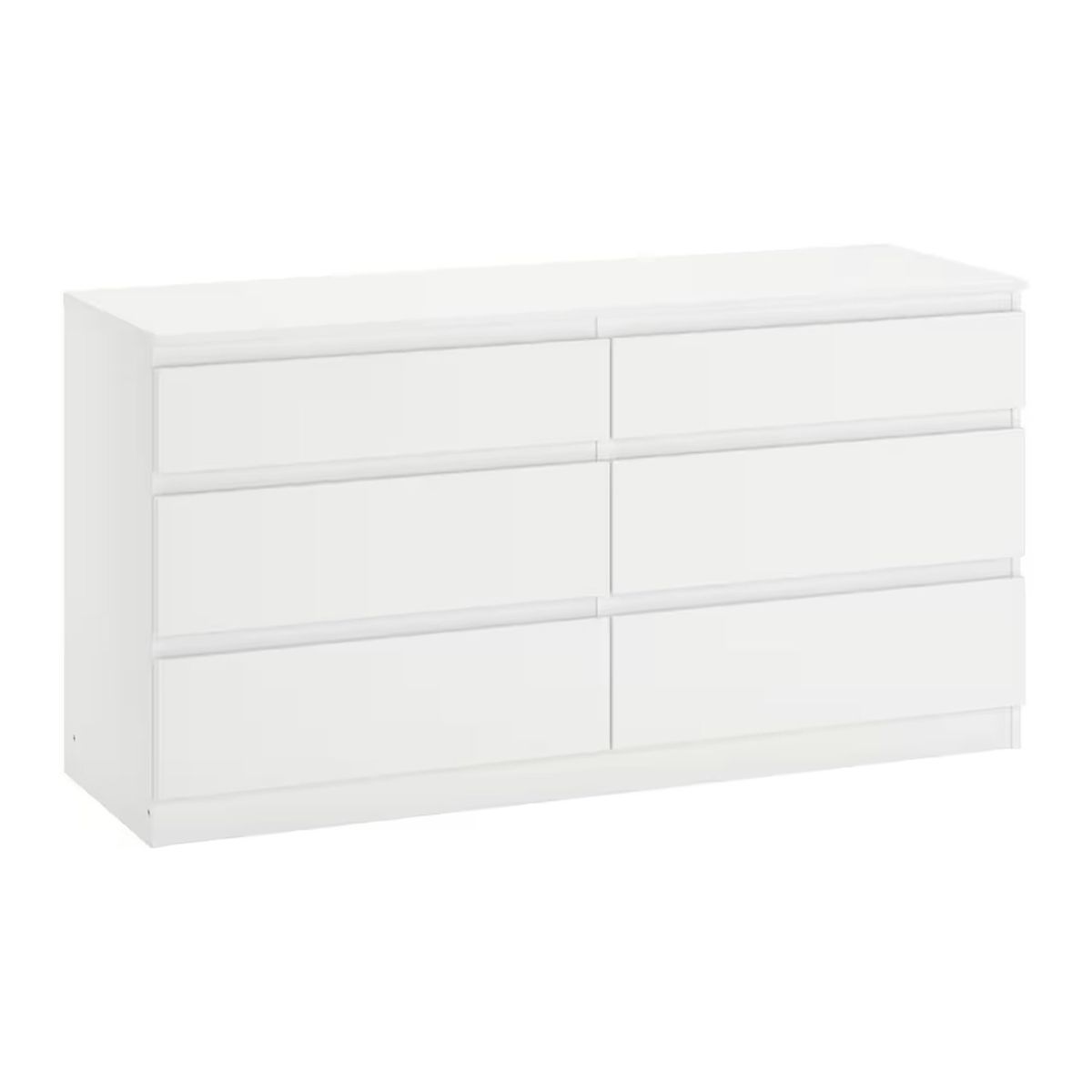 GENERICO - Comoda Melamina Blanco 1.20m + Velador Blanco 2 cajones