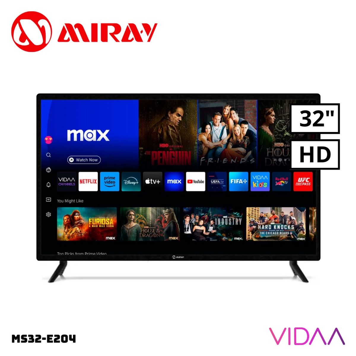MIRAY - TELEVISOR MIRAY 32 SMART TV VIDAA HD LED - MS32-E204