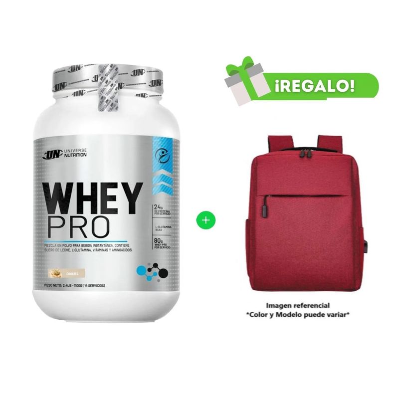 UNIVERSE NUTRITION - PROTEÍNA WHEY PRO 1.1 KG COOKIES + Mochila Portalaptop