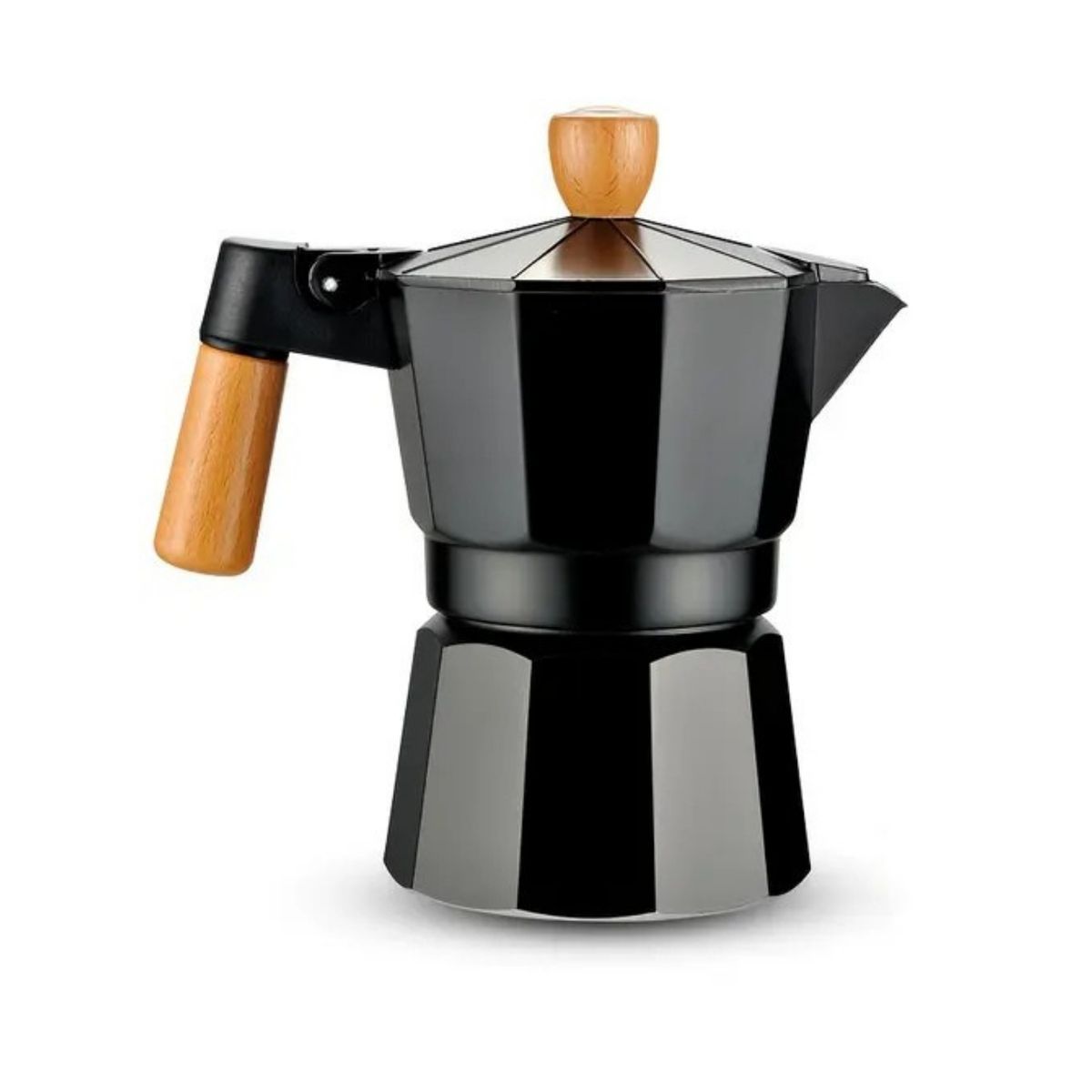 PENTHA - Cafetera Moka Italiana 3 Tazas - 150ml Negro Elegante