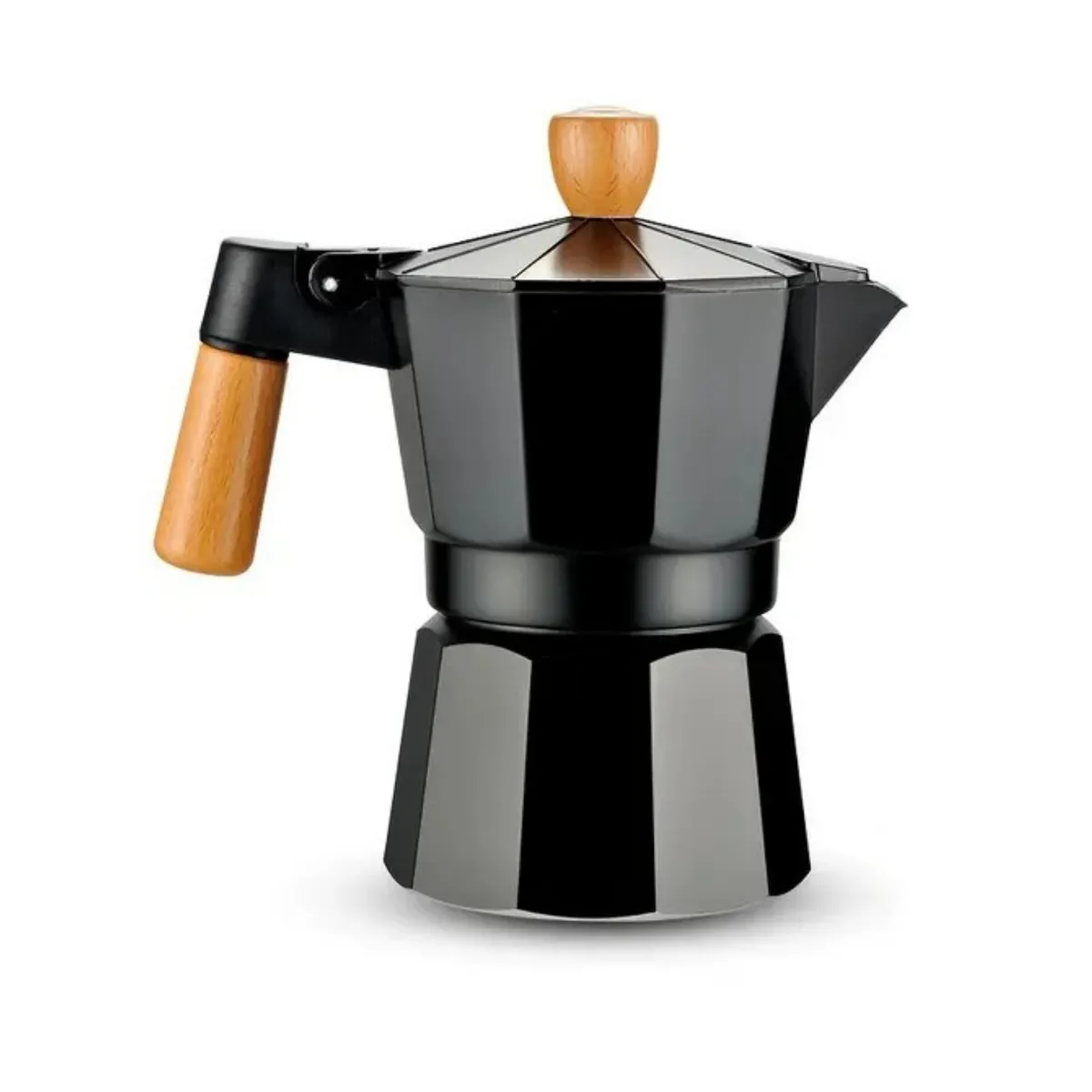 PENTHA - Cafetera Moka Italiana 3 Tazas - 150ml Negro Elegante