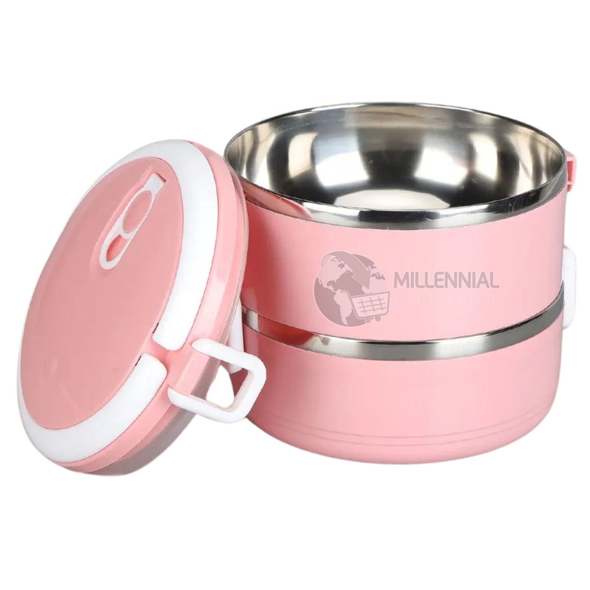 GENERICO - Lonchera Térmica De Doble Compartimiento Portátil de 1.4 Litros