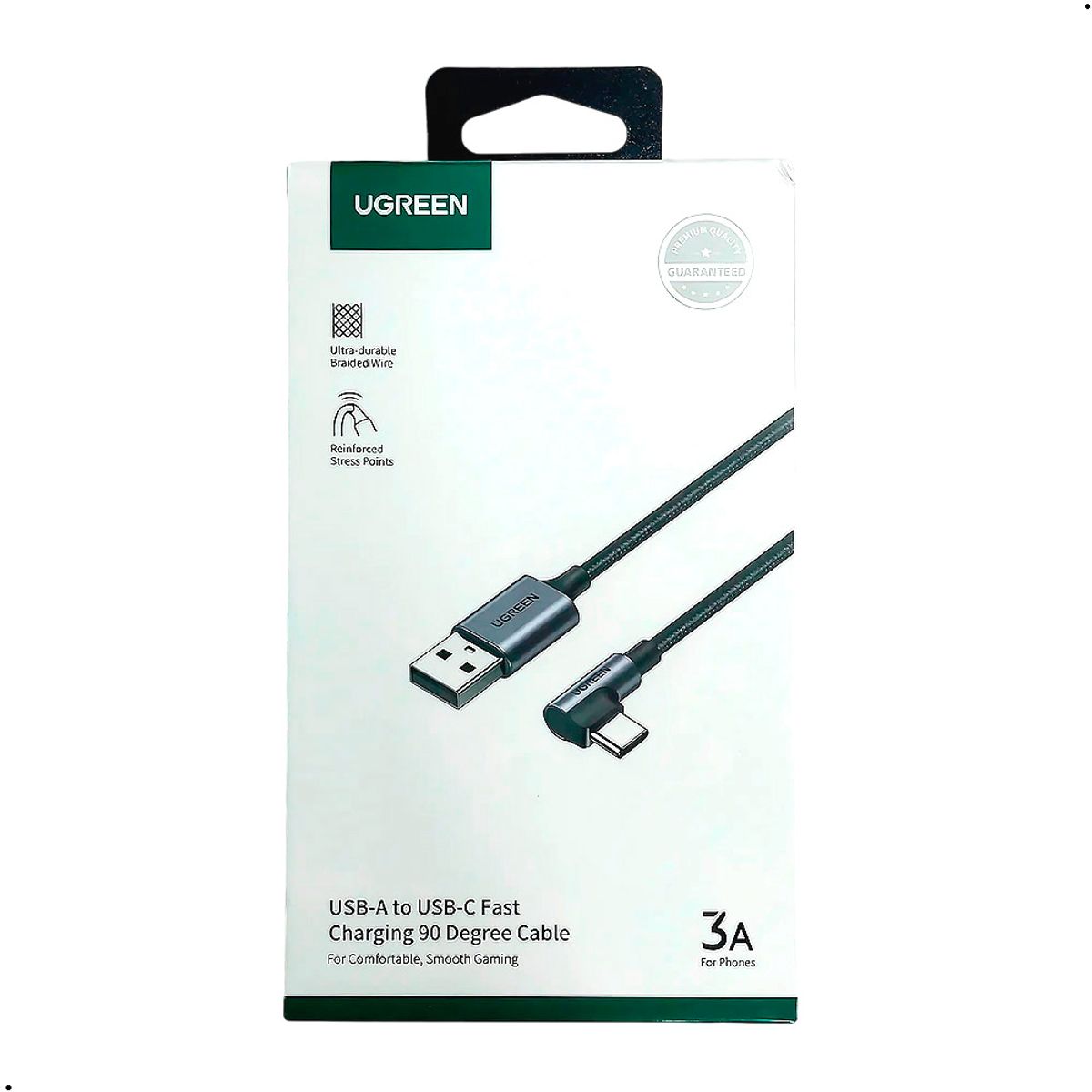 UGREEN - Cable Carga Rapida 90° Usb A - Tipo C 3.0 3a Ugreen 2metros