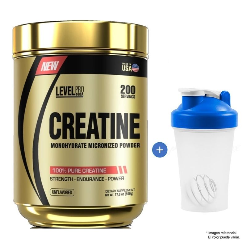 LEVEL PRO - CREATINA 500 GR LEVEL PRO Sabor NATURAL 200 SERVICIOS