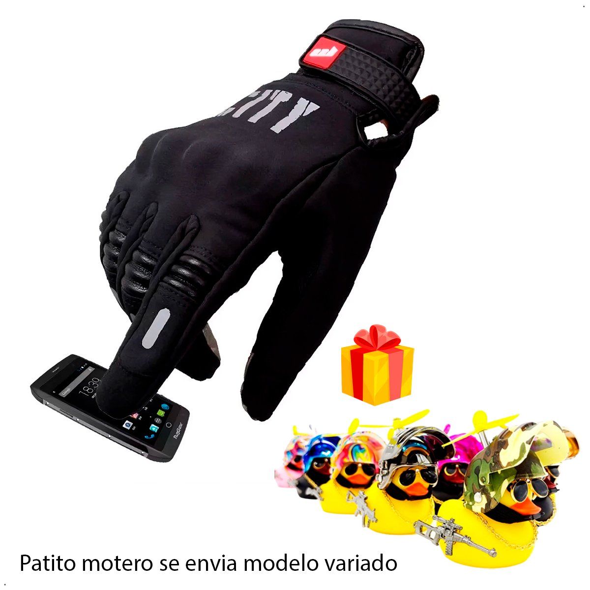 GENERICO - GUANTES PARA MOTO CITY IMPERMEABLE + PATITO MOTERO Talla XL
