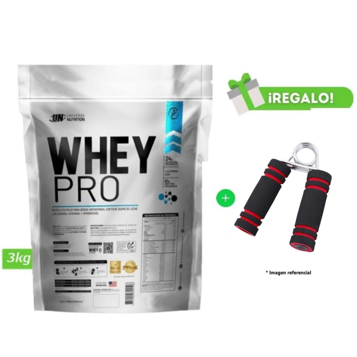 UNIVERSE NUTRITION - PROTEÍNA WHEY PRO 3 KG COOKIES + HAND GRIP