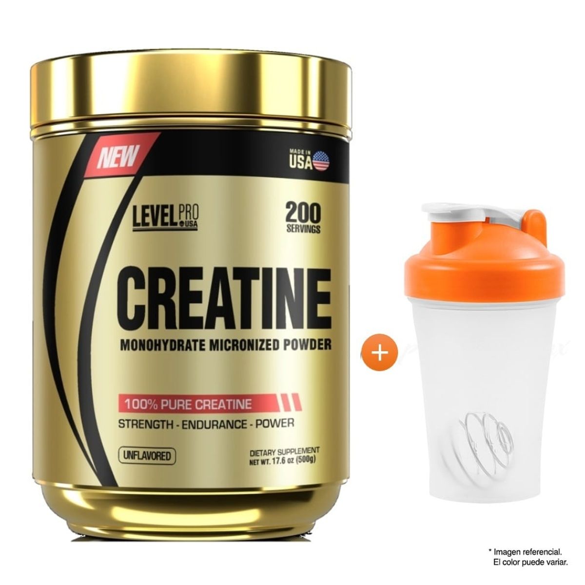LEVEL PRO - CREATINE Creatina Monohidratada LEVEL PRO 500 gramos