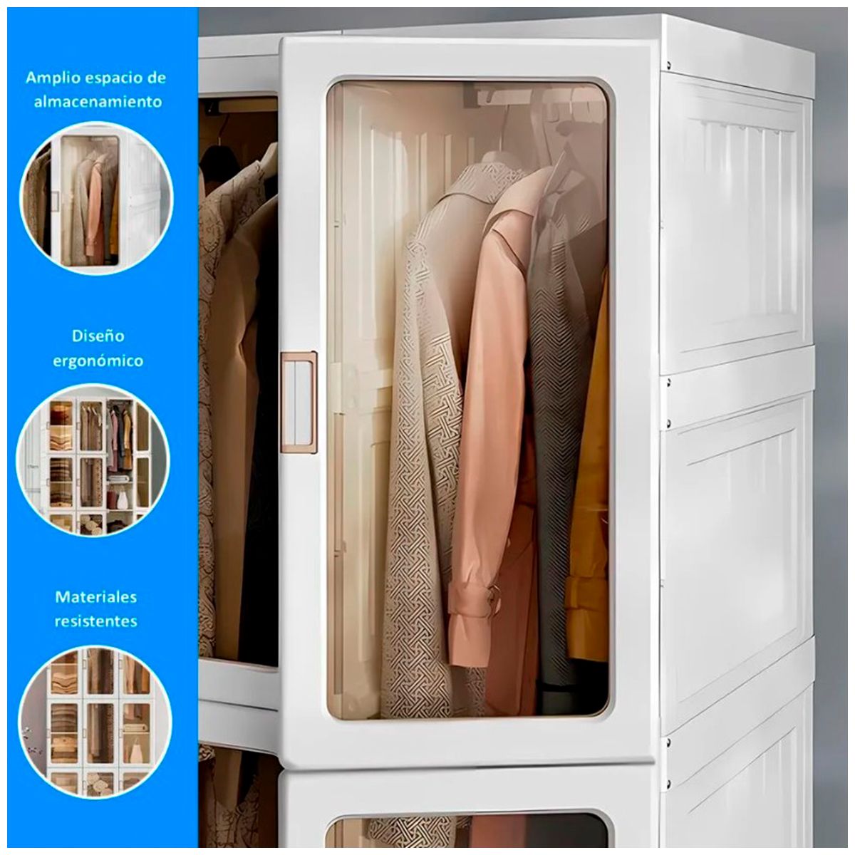 GENERICO - Ropero nórdico de 5 pisos 170 cm