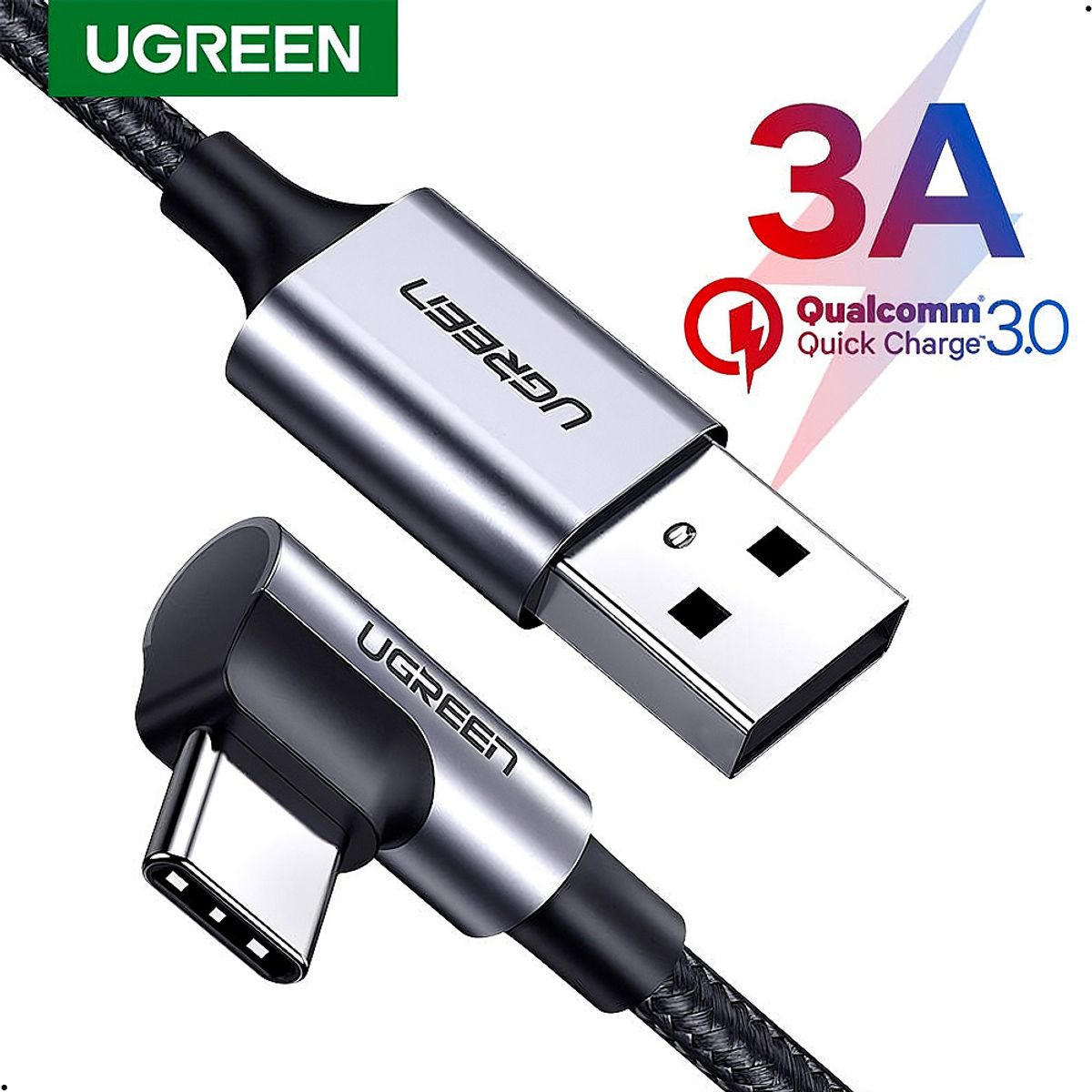 UGREEN - Cable Carga Rapida 90° Usb A - Tipo C 3.0 3a Ugreen 2metros