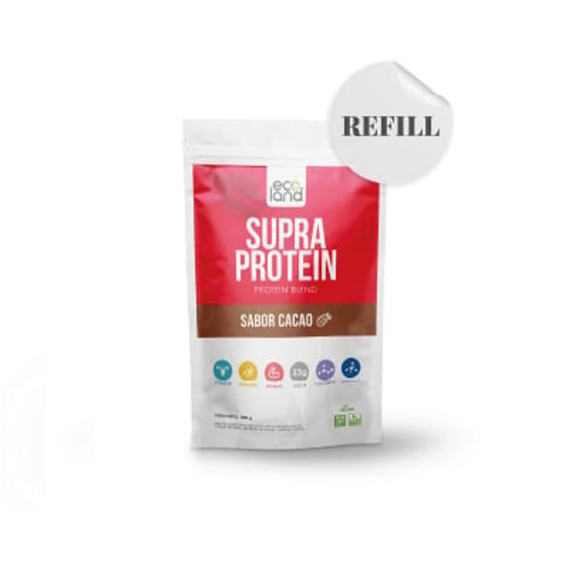 ECOLAND - SUPRA PROTEIN- PROTEINA VEGETAL- DOYPACK 500G CACAO