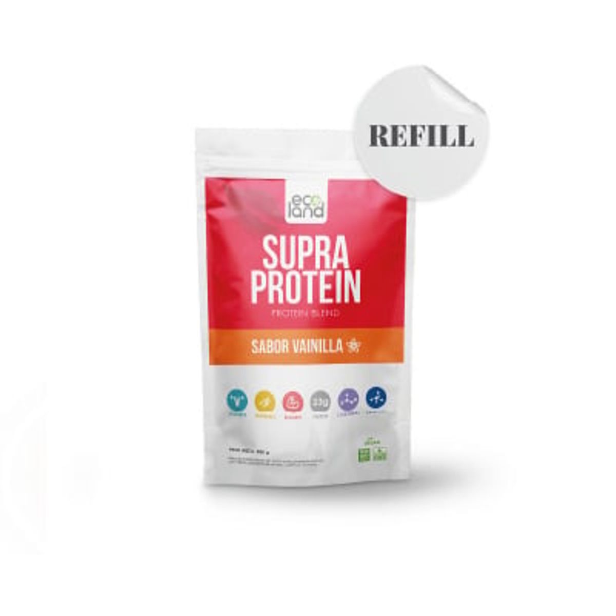 ECOLAND - SUPRA PROTEIN- PROTEINA VEGETAL- DOYPACK 500G VAINILLA