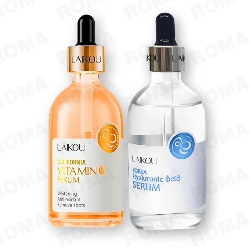 GENERICO - KIT SERUM VITAMINA C 100ML y SERUM ÁCIDO HIALURÓNICO LAIKOU