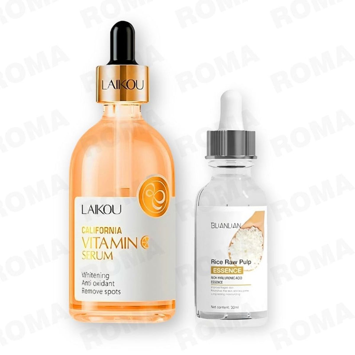 BIOAQUA - KIT SERUM VITAMINA C LAIKOU 100ML Y ESENCIA DE ARROZ BIOAQUA 30ML