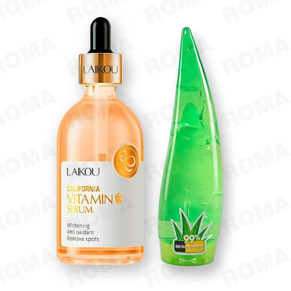 GENERICO - KIT SERUM VITAMINA C LAIKOU 100ML Y GEL HIDRATANTE ALOE VERA 120ML
