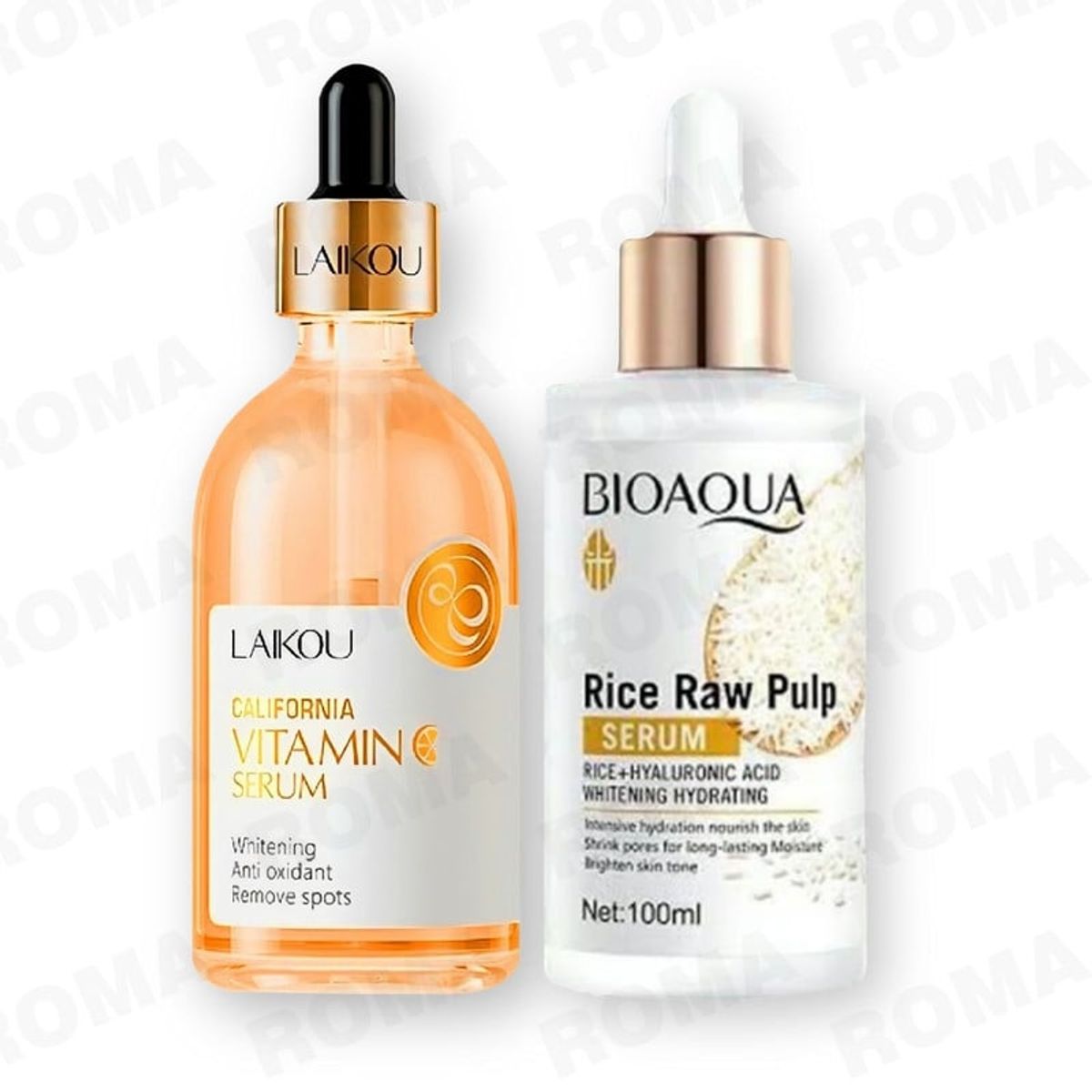 BIOAQUA - KIT SERUM VITAMINA C LAIKOU 100ML Y SERUM ARROZ ÁC HIALURÓNICO
