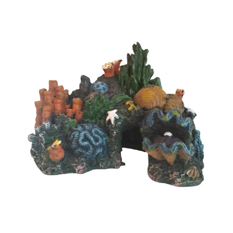 GENERICO - Adorno decorativo de resina casa coral para pecera y acuario